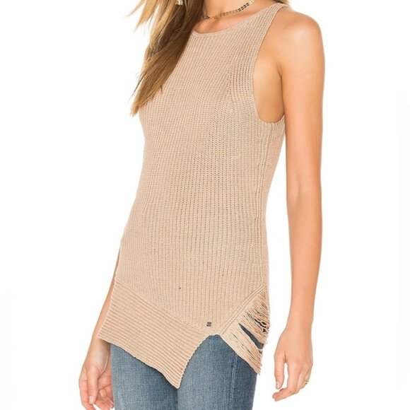 Anthropologie One Grey Day Sleeveless Knit Sweater Tank Top Brown Latte Size XS - Picture 2 of 16